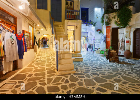 Boutiques de la vieille ville de Naxos. Banque D'Images