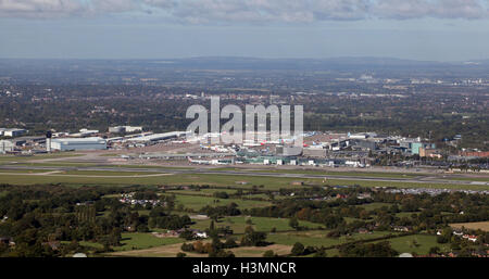 Vue aérienne de l'aéroport de Manchester, Royaume-Uni Banque D'Images