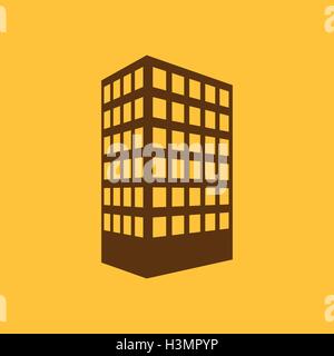 L'icône de l'immeuble. Appartement et maison en rangée, gratte-ciel, symbole. Télévision Illustration de Vecteur