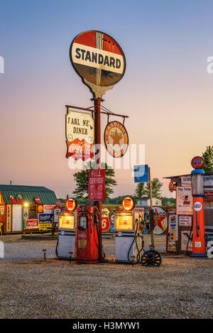 L'essence de Bob allée sur l'historique Route 66 à Cuba Banque D'Images