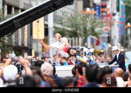 Atsushi Yamamoto, 10 octobre 2016 : La démonstration par les Japonais les athlètes de haut niveau ont été organisées pour promouvoir Tokyo 2020 Jeux Olympiques et Paralympiques de 2010 à Shibuya à Tokyo, Japon. © AFLO SPORT/Alamy Live News Banque D'Images