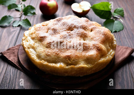 La tarte aux pommes, vue en gros Banque D'Images