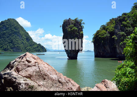 Khao Phing Kan est une île de la Thaïlande, à Phang Nga Bay au nord-est de Phuket. Banque D'Images