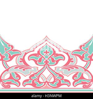 Vector ornate frontière perméable dans l'est de style. Pour l'élément de contour design. Motif vintage pastel pour des invitations, anniversaire et Illustration de Vecteur