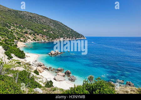 La plage Vouti sur l'île de Céphalonie, Grèce Banque D'Images