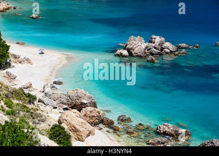 La plage Vouti sur l'île de Céphalonie, Grèce Banque D'Images