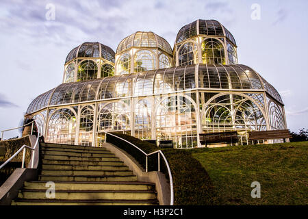 Jardin botanique de Curitiba à effet de serre. Curitiba, Parana, Brésil. Banque D'Images