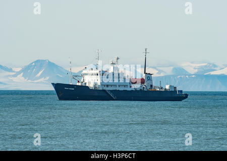 Pionnier polaire à Dolerittneset, Svalbard, Norvège Banque D'Images