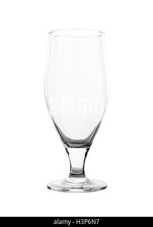 Verre de bière vide isolé sur fond blanc Banque D'Images