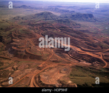 Mount Tom : ouvrez-cut mine de minerai de fer, Banque D'Images