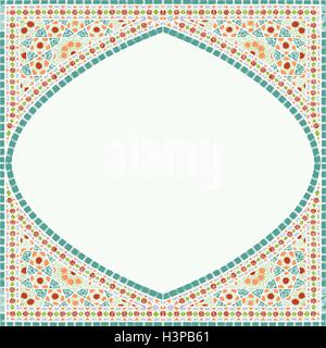 Coin frame pattern géométrique colorée mosaïque ethnique abstract background vector Illustration de Vecteur