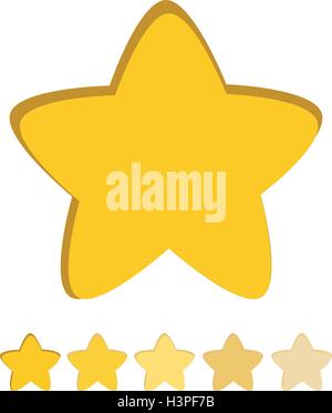 L'or et l'étoile jaune isolé dans un ensemble d'icônes, de classement mark Illustration de Vecteur