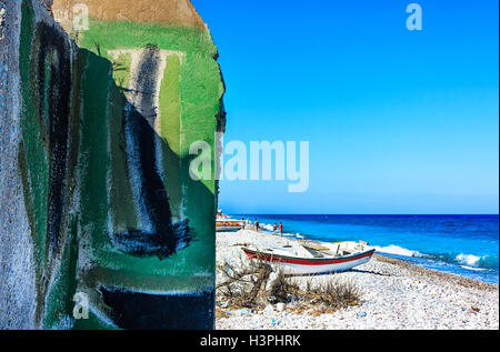 Monde - guerre - Bunker on beach Banque D'Images