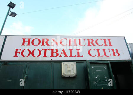 La signalisation sur les tourniquets au stade Hornchurch - AFC vs Wingate & Finchley Hornchurch - Ryman League Division Premier stade de football à Hornchurch, Bridge Road, Upminster, Essex - 30/11/13 Banque D'Images