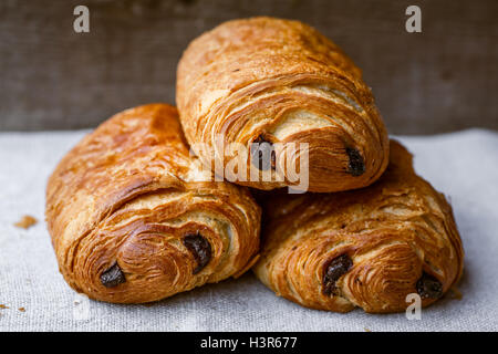 Trois pains au chocolat Banque D'Images