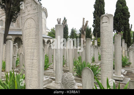 La Mosquée de Suleymaniye cimetière à Istanbul, Turquie Banque D'Images