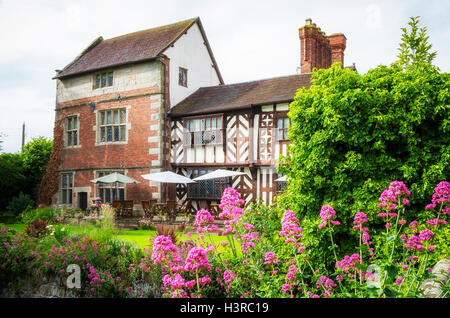 L'Albright Hussey Manor Hotel près de Shrewsbury England UK Banque D'Images