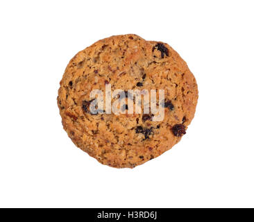 L'avoine et aux raisins frais entier cookie isolated on white Banque D'Images