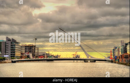 Avis de Samuel Beckett Bridge à Dublin, Irlande Banque D'Images