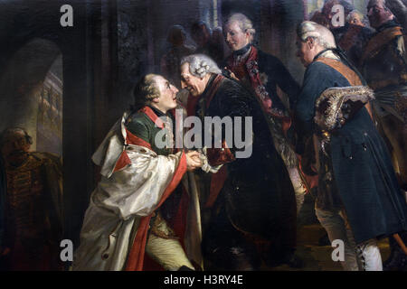 Adolf Menzel Friedrich d. Große ( König Friedrichs II von Kaiser und Preußen Josephs II. dans Neisse ) trifft Kaiser Joseph II von Habsburg Allemand Allemagne ( Rencontre de Frédéric II avec l'empereur Joseph II à Neisse en 1769 ) Banque D'Images