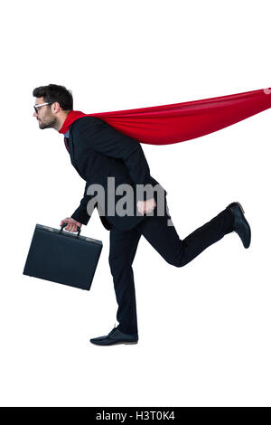 Businessman faisant semblant d'être un super héros Banque D'Images