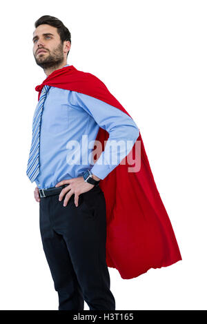Businessman faisant semblant d'être un super héros Banque D'Images