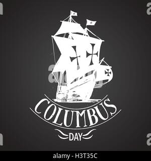 Columbus day calligraphie. vector signe. Illustration de Vecteur