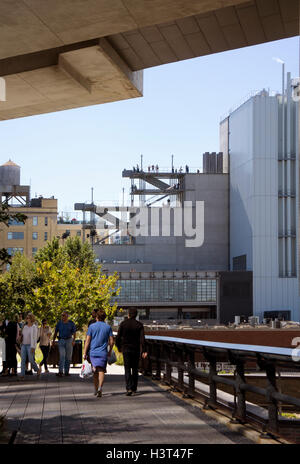 Whitney Museum of Art dans le lower Manhattan, vue de la ligne haute marche. Banque D'Images