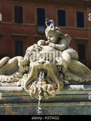 L'Italie, Rome, Piazza Navona, quatre-river et détail Banque D'Images