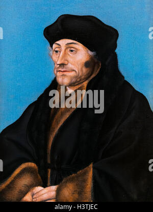 Erasmus. Portrait de Desiderius Erasmus Roterodamus (1466-1536), par Lucas Cranach l'Ancien, 1530-36 Banque D'Images