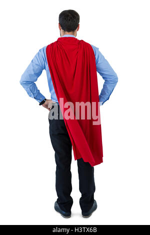 Businessman faisant semblant d'être un super héros Banque D'Images