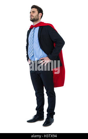 Businessman faisant semblant d'être un super héros Banque D'Images