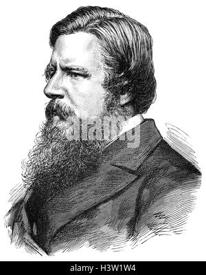 Henry Stafford Northcote, 1er comte de Iddesleigh (1818 - 1887), connu sous le nom de Sir Stafford Northcote était un homme politique conservateur britannique. Il a été chancelier de l'Échiquier entre 1874 et 1880 et en tant que secrétaire des Affaires étrangères entre 1885 et 1886, et a été l'une des deux seules personnes à la charge de premier Lord du Trésor sans être premier ministre. Banque D'Images