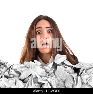 Submergé par les documents de travail Banque D'Images