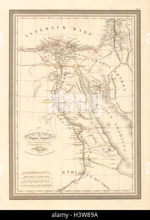 ''Aegyptus Antiqua, ad Tempora Romana' par Vivien de Saint Martin. Egypte 1825 map Banque D'Images