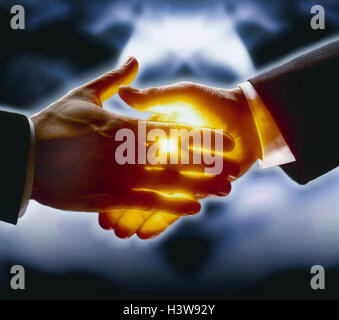 Transaction d'affaires, gens d'affaires, détail, poignée de main, feux de croisement, [M], gifle, hommes, deux, ignorer, saluer, salut, salut, la réception, la décharge, la succussion, Shakehands, mains, conclusion de contrat Banque D'Images