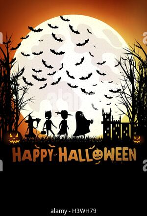 Trick or treating sur Halloween Illustration de Vecteur