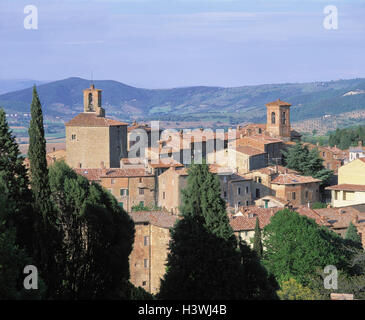 L'Italie, l'Ombrie, Panicale, aperçu local, l'Europe, du Sud, Europe, Mittelitalien, province de Pérouse, village, lieu, région viticole, vignoble, sommaire Banque D'Images