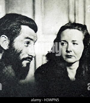 Photo de Geneviève Danelle et Roger Calame. Geneviève Danelle a été la première femme à faire face à l'escouade de tir dans la région parisienne depuis la Grande Guerre. En date du 20e siècle Banque D'Images