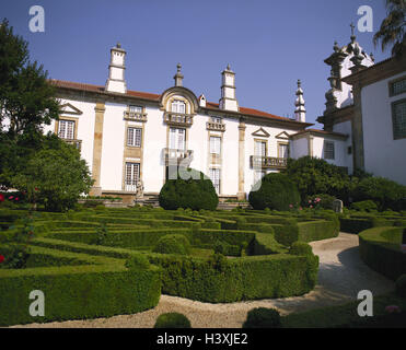 Le Portugal, l'Dourotal, Vila Real, Casa de Mateus, région Braganca, Adel du conducteur, maison, bâtiment, palais Mateus, historiquement, le style architectural, le baroque, le bâtiment baroque, vignoble, jardin Banque D'Images