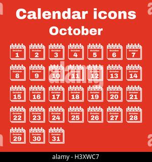 L'icône calendrier. Symbole d'octobre. Télévision Illustration de Vecteur