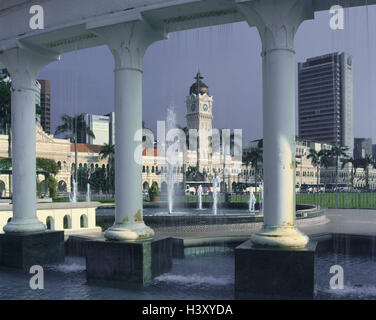 La Malaisie, Kuala Lumpur, Merdeka Square,, fontaine, Sultan Abdul Samad, Bâtiment, Asie, capital, l'indépendance de l'espace, l'espace, ainsi, fontaine, fontaines, parc, d'un bâtiment, d'architecture, la place d'intérêts, à l'extérieur Banque D'Images
