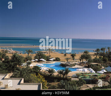 Egypte, Hurghada, cuillère à soupe d'Gouna, plage, mer, piscine, la mer Rouge, LTI-Paradiso Beach hotel, la piscine, l'installation de l'hôtel, la plage de l'hôtel, palmiers, holiday, usine, vacances, vacances, vacances, vacancier Banque D'Images