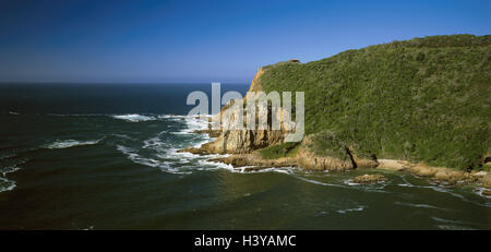 L'Afrique du Sud, route, protections, Knysna, lagune, côte escarpée, Afrique, province du Cap, le cap de la moitié de l'île, la Province du Cap, la Province du Cap, mer, océan, littoral, falaises, rock Banque D'Images