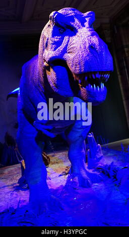 Dinosaures animatroniques (T-Rex). Animatroniques se réfère à l'utilisation de dispositifs robotisés pour émuler les caractéristiques naturelles d'un objet inanimé. En date du 21e siècle Banque D'Images