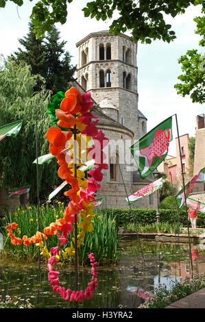 Gérone, Catalogne, Espagne, au cours de Temps de Flors - Fête des Fleurs de Gérone Banque D'Images