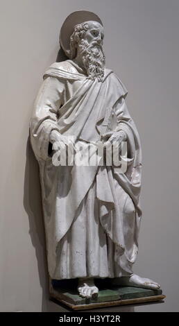 Statue de Saint Barthélemy de l'atelier d'Andrea della Robbia (1470-1525), un sculpteur italien de la Renaissance. En date du 16e siècle Banque D'Images