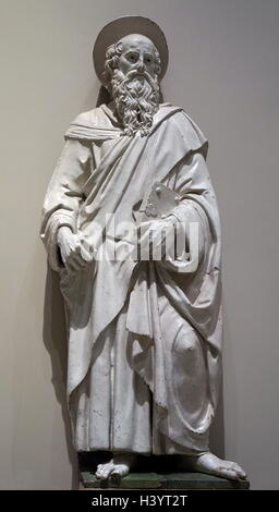 Statue de Saint Barthélemy de l'atelier d'Andrea della Robbia (1470-1525), un sculpteur italien de la Renaissance. En date du 16e siècle Banque D'Images