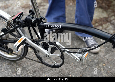 Brompton vélo pliant, vélo, randonnée, UK Banque D'Images