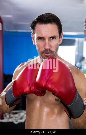 Portrait of serious male boxer Banque D'Images